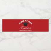 Rode middelbare school reünie gepersonaliseerde pa waterfles etiket (Enkel label)