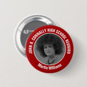 Rode middelbare school reünie jaarboek foto ronde button 5,7 cm (Voorkant /achterkant)
