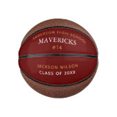Rode middelbare school senior speler aangepaste af basketbal (Voorkant)