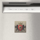 Rode middeleeuwse Lion Heraldry Magnet (Insitu (Vaatwasser))