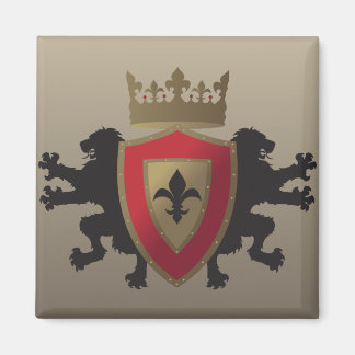 Rode middeleeuwse Lion Heraldry Magnet
