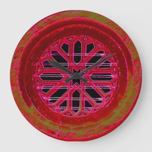 rode middeleeuwse vensterklok grote klok