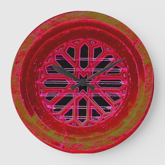 rode middeleeuwse vensterklok grote klok (Voorkant)