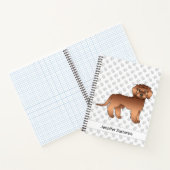 Rode Mini Goldendoodle Cartoon Hond & Tekst Notitieboek (Binnen)