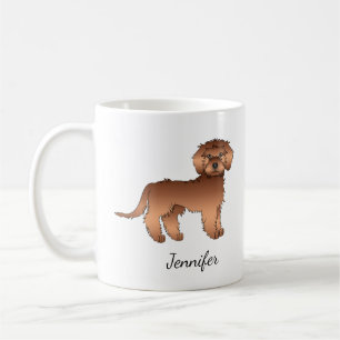 Rode Mini Goldendoodle Cartoonhond & Naam Koffiemok