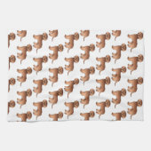 Rode Mini Goldendoodle Mopshond Cartoon Patroon Theedoek (Horizontaal)