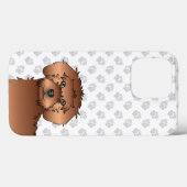Rode Mini Goldendoodle Mopshoofd Cute Tekening Case-Mate iPhone Case (Achterkant (horizontaal))