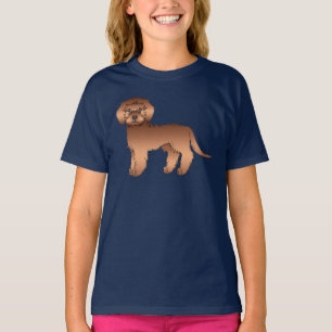 Rode Mini Goldendoodle Schattige Cartoon Hond T-shirt