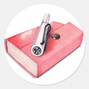 Rode Mini Schetsboek Sticker