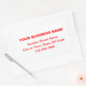 Rode miniaturen Teksten van het merk op wit Rechthoekige Sticker (Envelop)