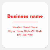 Rode miniaturen Teksten van het merk op wit Vierkante Sticker (Voorkant)