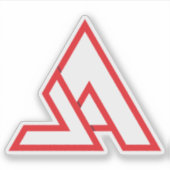 Rode Minimaal Letter VA Monogram Sticker (Voorkant)