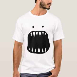 Rode Minimaal Monster Gezicht T-shirt
