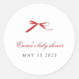 Rode Minimal Bow Baby shower Sticker