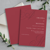 Rode Minimale Elegante Kalligrafie Monogram Bruilo