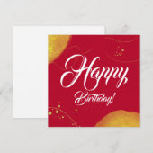 Rode, minimale, moderne, gelukkige gouden platte k (Voorkant / Achterkant)