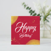 Rode, minimale, moderne, gelukkige gouden platte k (Staand voorkant)