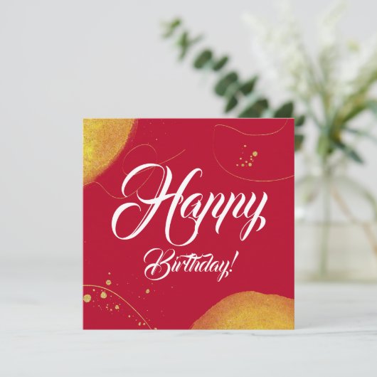 Rode, minimale, moderne, gelukkige gouden platte k (Staand voorkant)