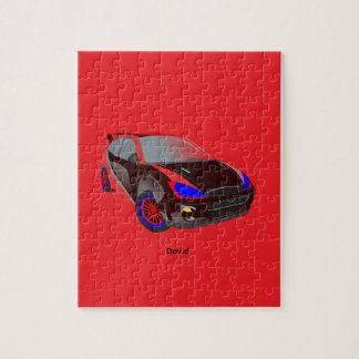 Rode minimalistische aangepaste foto naam geperson legpuzzel