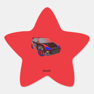 Rode minimalistische aangepaste foto naam geperson ster sticker