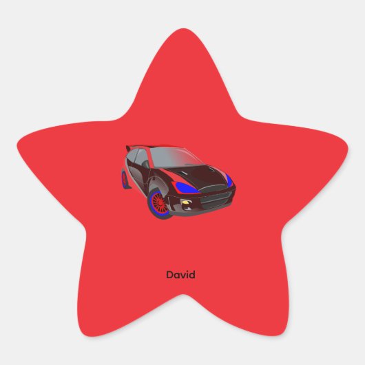 Rode minimalistische aangepaste foto naam geperson ster sticker (Voorkant)