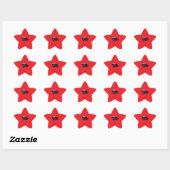 Rode minimalistische aangepaste foto naam geperson ster sticker (Vel)