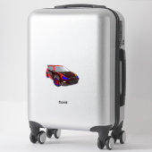 Rode minimalistische aangepaste foto naam geperson sticker (Koffer)