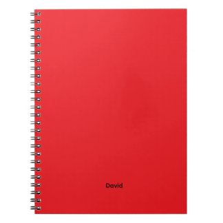 Rode Minimalistische Aangepaste Naam Gepersonalise Notitieboek