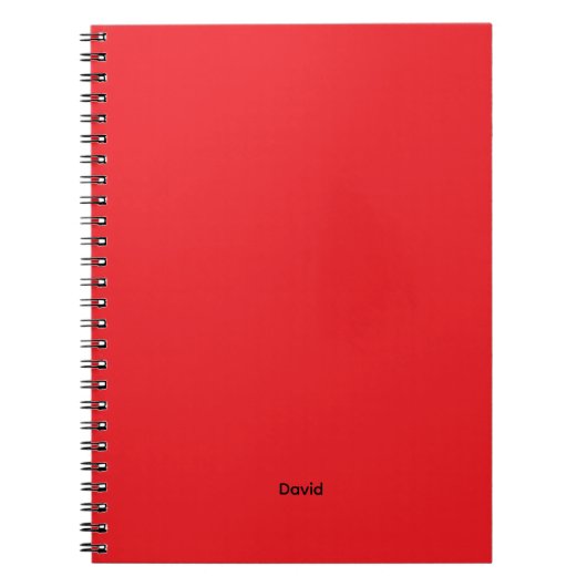 Rode Minimalistische Aangepaste Naam Gepersonalise Notitieboek (Voorkant)