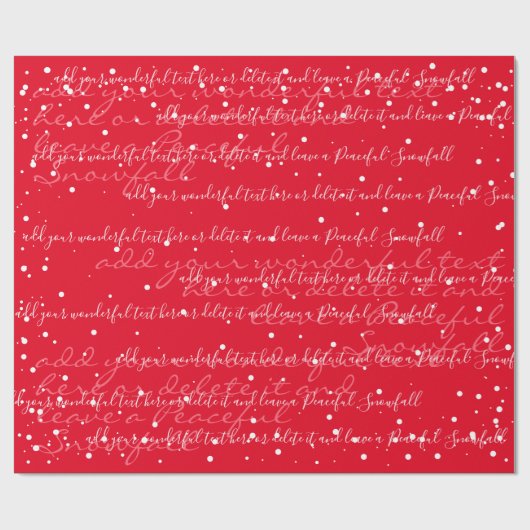  Rode minimalistische aangepaste tekstsneeuwval Cadeaupapier (Vlak)