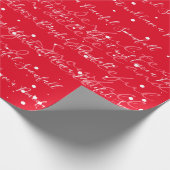  Rode minimalistische aangepaste tekstsneeuwval Cadeaupapier (Hoek)