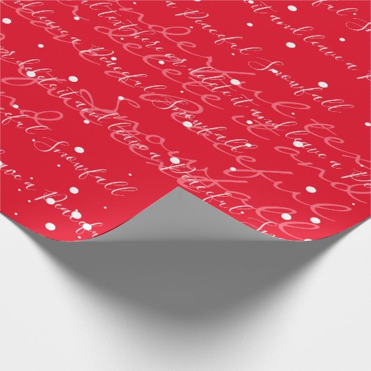  Rode minimalistische aangepaste tekstsneeuwval Cadeaupapier (Hoek)