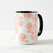 Rode Minimalistische Bloemen Patroon Telefoon Wall Mok (Voorkant rechts)