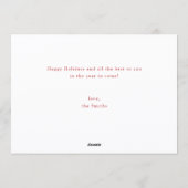 Rode Minimalistische Elegante Script Merry Kerstmi Feestdagenkaart (Achterkant)