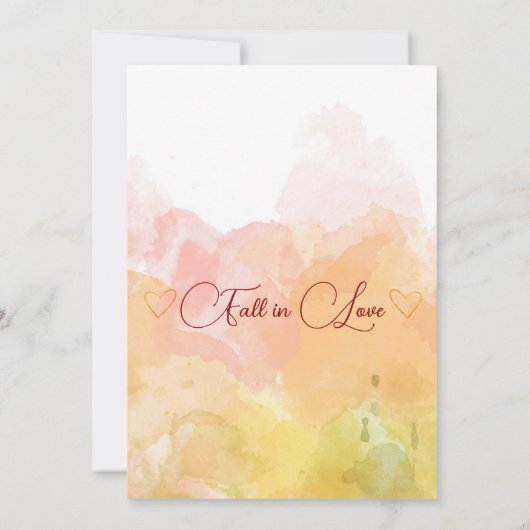 Rode minimalistische Herfst in liefde bruiloft uit Kaart (Achterkant)