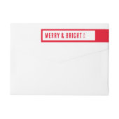 Rode minimalistische kerst vrolijk en helder adres (Achterkant)