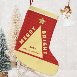 Rode minimalistische kerstboom kous kleine kerstsok