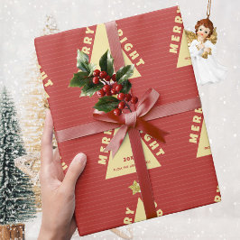 Rode Minimalistische Kerstboom Patroon Cadeaupapier