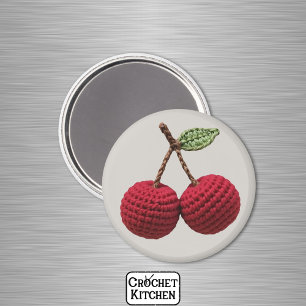 Rode minimalistische oma fruit haakkers magneet