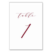 Rode minimalistische script tafelnummer 1 (Achterkant)