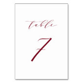Rode minimalistische script tafelnummer 7 (Achterkant)