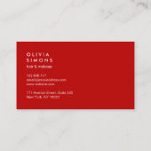 Rode minimalistische Visitekaartjes (Achterkant)