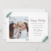 Rode minimalistische vrolijke kerst 9 foto collage feestdagenkaart (Achterkant)