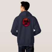 Rode mist Biohazard Symbol Hoodie (backprint) (Achterkant volledig)