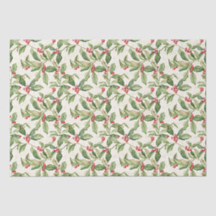 Rode Mistletoe Vintage Christmas Tissue Papier