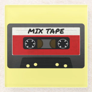 Rode Mix Tape - Geschenk geïnspireerd door de jare Glazen Onderzetter