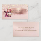 Rode Mixer Bloemen, Gouden Confetti, Penseelstreek Visitekaartje (Voorkant / Achterkant)