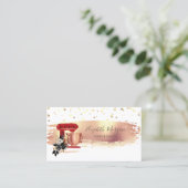 Rode Mixer gouden Stippen, penseelstreek Visitekaartje (Staand voorkant)