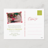 Rode moddercirkels die Abstracte kerstboom glanzen Feestdagenkaart (Achterkant)