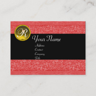 RODE MODE BEADEN GEEL TOPAZ GEM MONOGRAM VISITEKAARTJE